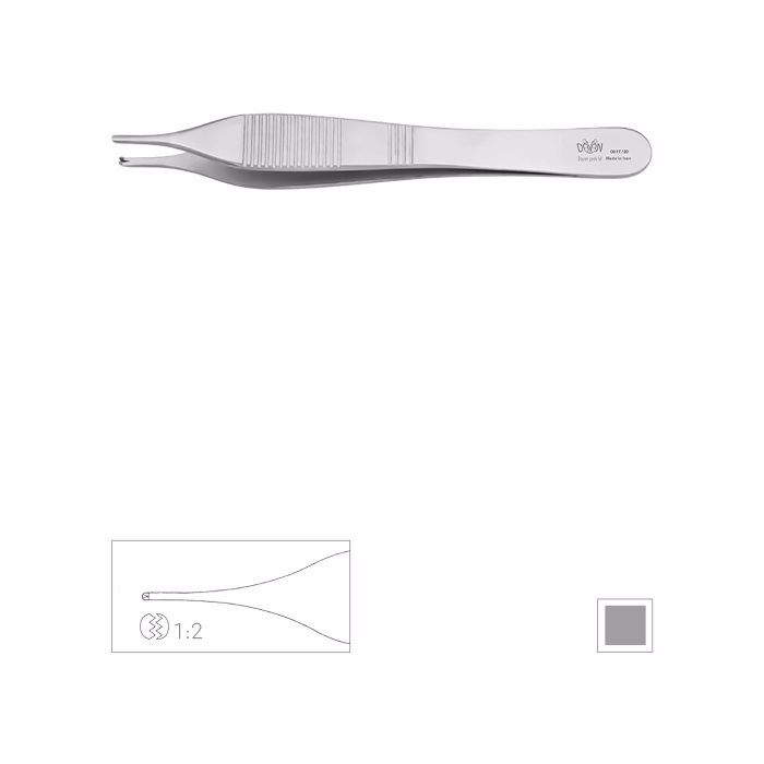 پنست آدسون با دندانه ۱۲ سانتی‌متر – استیل پزشکی DAYAN